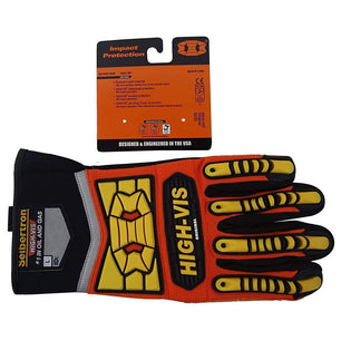 Seibertron HIGH-VIS SDX2 Resistant Reducing Anti-Impact Mechanics Heavy Duty Safety Rescue Gloves CE EN388 4232 with 1 Black Glove Clip