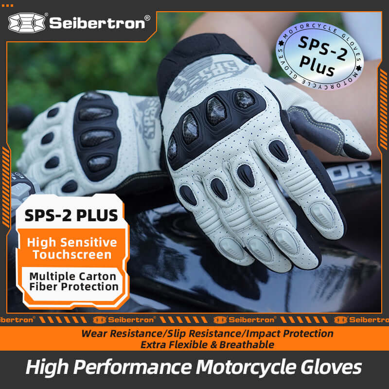 Seibertron SPS2 Summer Motorcycle Gloves – Genuine Leather, Breathable, Carbon Fiber, Abrasion-Resistant, Anti-Slip Design for Enhanced Comfort and Protection