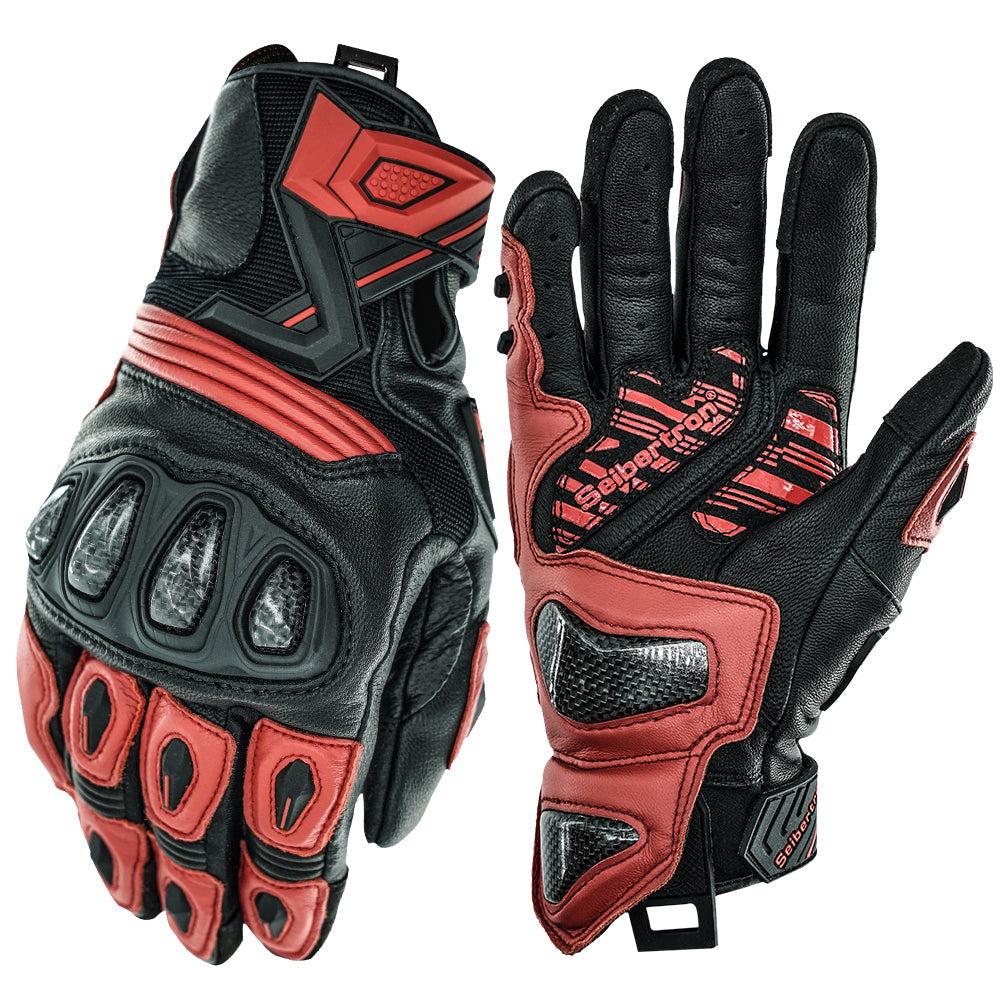 Seibertron Adult SPS-3 motorcycle gloves for men and women full finger touchscreen motorbike for BMX ATV MTB riding, road cycling, kunckle impact protection
