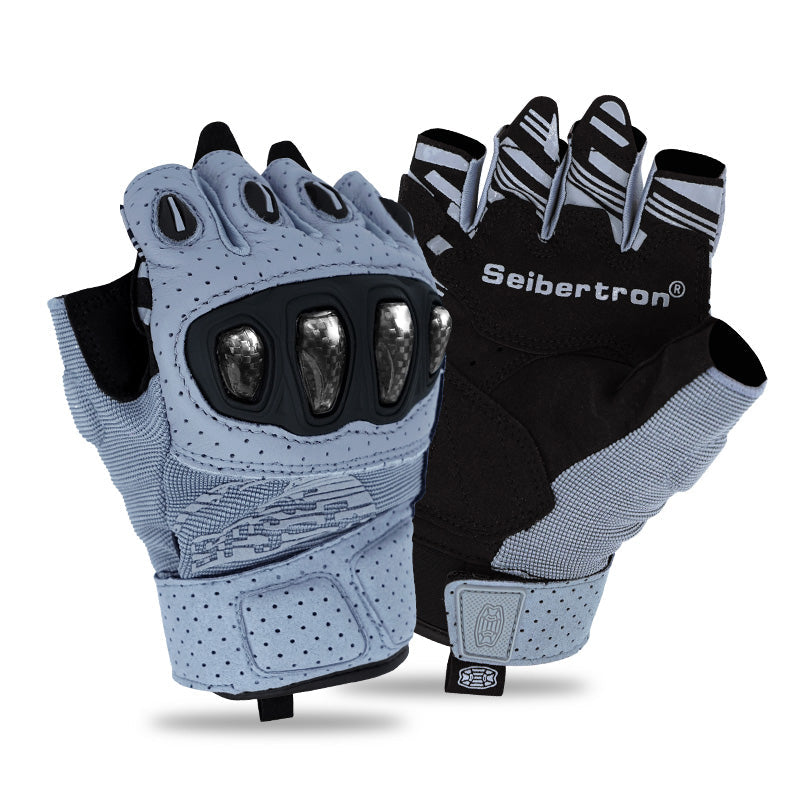 Seibertron SPS-5 Adult Fingerless Motorcycle Motorcross Cycling Gloves Half Finger MTB Off-Road Riding Glove