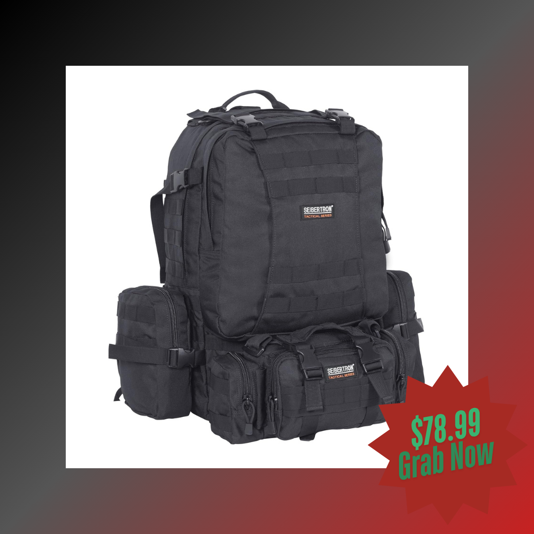 3 day backpack laptop Seibertron 3 Day Tactical Backpack Waterproof Molle Bag/Rucksacks Rucking