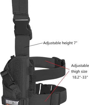 Seibertron Adjustable Tactical/Airsoft Hunting Right Handed Leg Pistol Gun Holster/Pouch Holder Drop Leg Thigh Holster - SeibertronSports602201107924