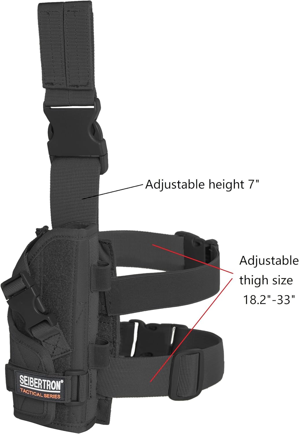 Seibertron Adjustable Tactical/Airsoft Hunting Right Handed Leg Pistol Gun Holster/Pouch Holder Drop Leg Thigh Holster - SeibertronSports602201107924