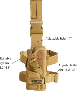Seibertron Adjustable Tactical/Airsoft Hunting Right Handed Leg Pistol Gun Holster/Pouch Holder Drop Leg Thigh Holster - SeibertronSports602201107870