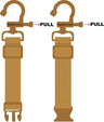 2 pieces of sissy bar straps khaki