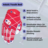 red baseball gloves