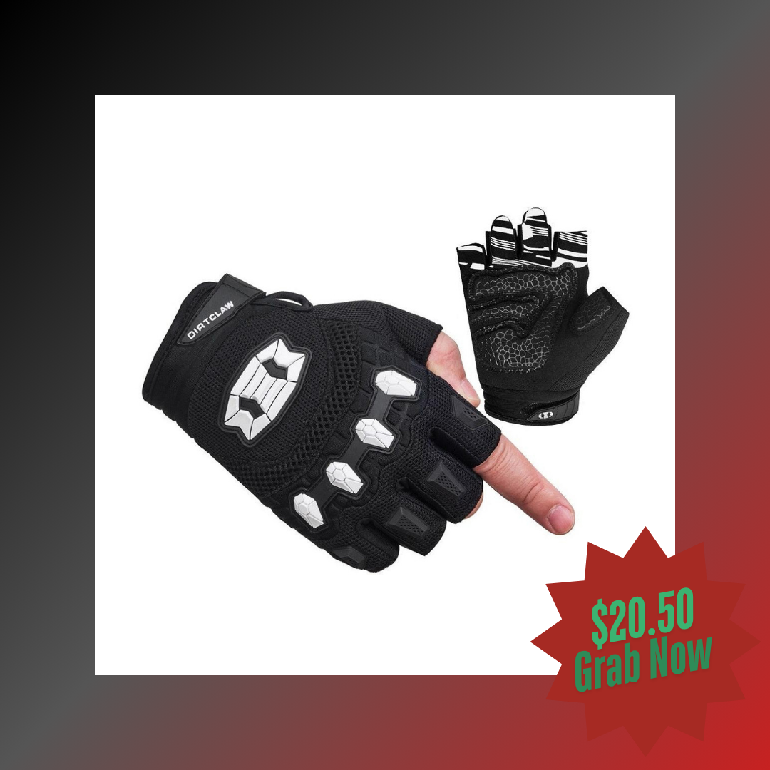 Seibertron Dirtclaw Anti-Slip Fingerless Gloves: Perfect for Off-Road, BMX,  and Motocross Adventures