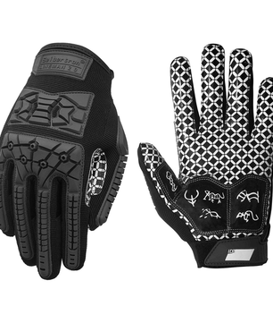 Seibertron Adult Full Finger Lineman 2.0 Padded Palm Football Receiver Gloves, Flexible TPR Impact Protection Back of Hand Glove - Seibertron