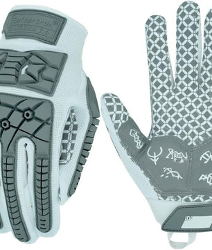 Seibertron Adult Full Finger Lineman 2.0 Padded Palm Football Receiver Gloves, Flexible TPR Impact Protection Back of Hand Glove - Seibertron