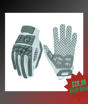 Seibertron Adult Full Finger Lineman 2.0 Padded Palm Football Receiver Gloves, Flexible TPR Impact Protection Back of Hand Glove - Seibertron