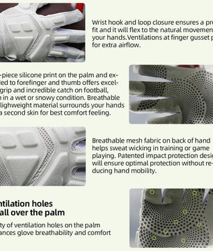 Seibertron Adult G.A.R.G 2.0 Gel Filled Patented Anti - Impact Ultra - Stick Football Sports Receiver Gloves - SeibertronSports