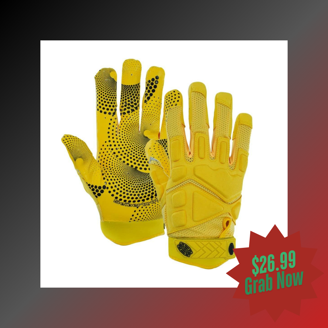 all yellow football gloves