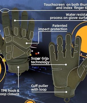 Seibertron Adult Or Youth S.O.L.A.G 2.0 Sports Outdoor Water Resistant Full Finger Touchscreen Gloves - SeibertronSports Gloves