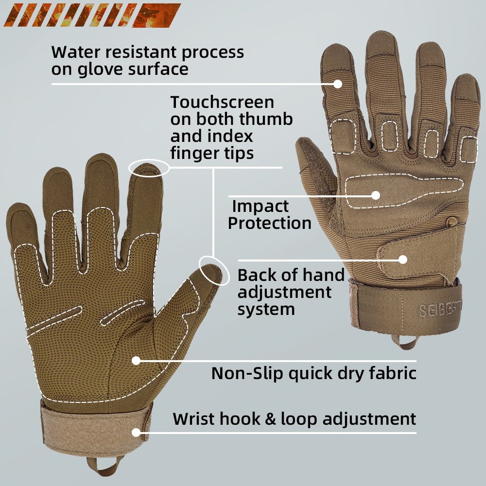 Seibertron Adult Or Youth S.O.L.A.G Sports Outdoor Water Resistant Full Finger And Half Finger Touchscreen Gloves - Seibertron