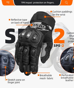 Seibertron SPS-2 Full Finger Unisex Touchscreen Road Racing Motorcycle MTB Sports Gloves - Seibertron