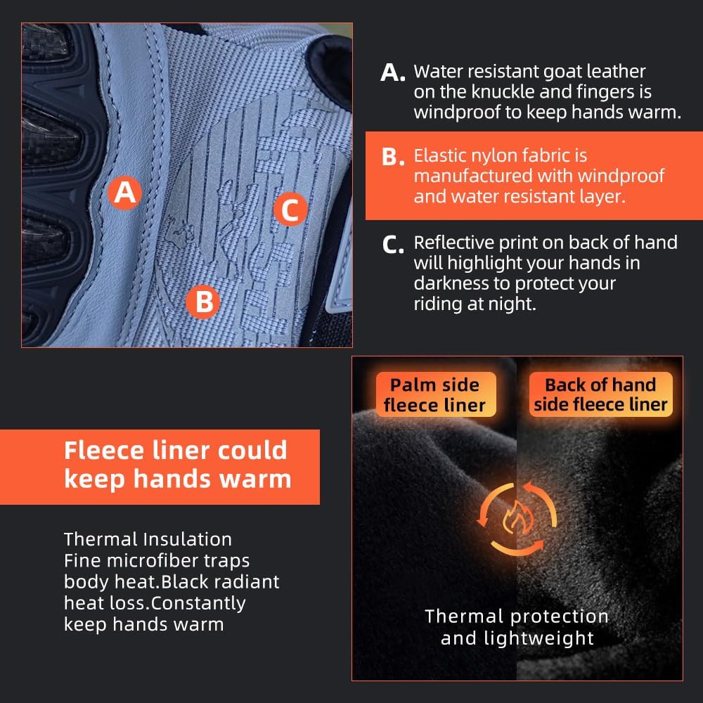 Waterproof motorcycle gloves for rain and winter riding