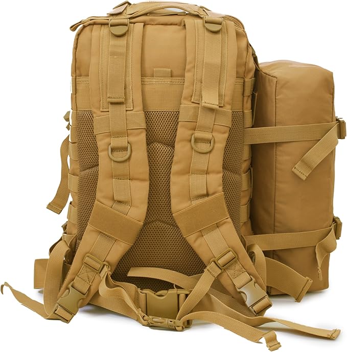 Adventure backpack with convenient side pockets for easy gear access.