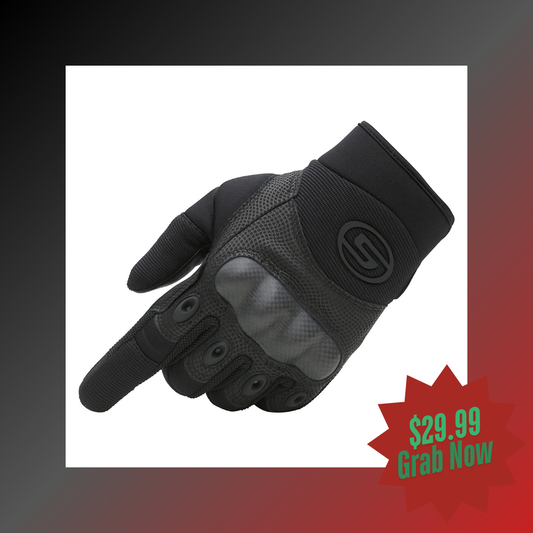 Seibertron Carbon Fiber Hard Knuckle Sheepskin Palm Motorcycle Gloves - Seibertron