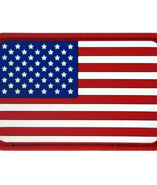 Seibertron Colored USA Flag (Left Arm) PVC Rubber 3D Hook&Loop Touch Fastener Patch Tactical Patch - Seibertron