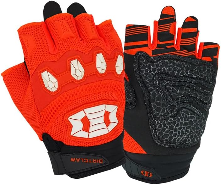 Seibertron Dirtclaw Youth BMX MX ATV MTB Road Racing Mountain Bike Bicycle Cycling Off-Road/Dirt Bike Gel Padded Anti - Slip Palm Fingerless Gloves Motorcycle Motocross Sports Gloves - Seibertron