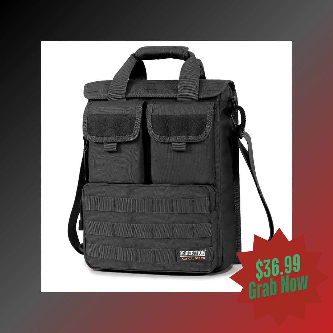 Seibertron Expandable 14" Laptop Waterproof Messenger Bag Multiple Pockets & Compartments - Carry as Messenger Bags - Seibertron