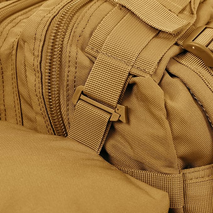 Hiking backpack with reflective strips for enhanced visibility during night treks.