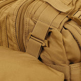 Hiking backpack with reflective strips for enhanced visibility during night treks.