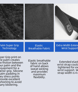 Seibertron Fitness Gloves for Weightlifting, Dumbbell & Pull - Up Bar Training, Long Wrist Wraps, Outdoor Half - Finger Design - Seibertron