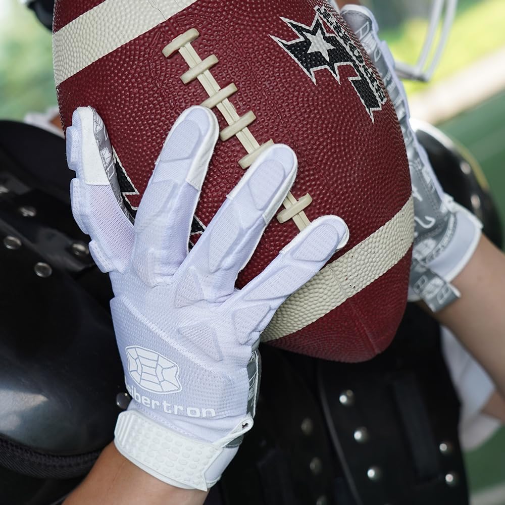 Seibertron H.P.I.L.G Touchscreen Lineman and Football Receiver Gloves, Flexible Breathable Impact Protection Back of Hand Glove Adult and Youth Sizes - Seibertron