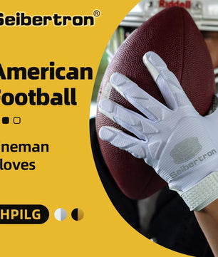 Seibertron H.P.I.L.G Touchscreen Lineman and Football Receiver Gloves, Flexible Breathable Impact Protection Back of Hand Glove Adult and Youth Sizes - Seibertron