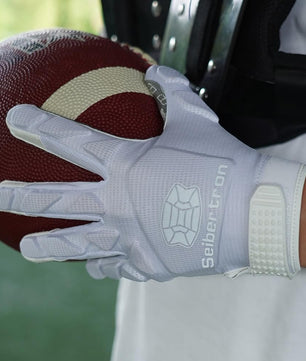 Seibertron H.P.I.L.G Touchscreen Lineman and Football Receiver Gloves, Flexible Breathable Impact Protection Back of Hand Glove Adult and Youth Sizes - Seibertron