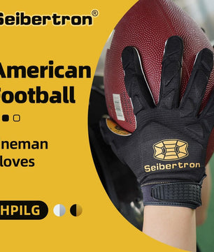 Seibertron H.P.I.L.G Touchscreen Lineman and Football Receiver Gloves, Flexible Breathable Impact Protection Back of Hand Glove Adult and Youth Sizes - SeibertronOutdoors