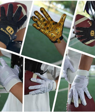 Seibertron H.P.I.L.G Touchscreen Lineman and Football Receiver Gloves, Flexible Breathable Impact Protection Back of Hand Glove Adult and Youth Sizes - Seibertron
