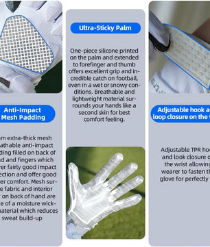 white youth football gloves