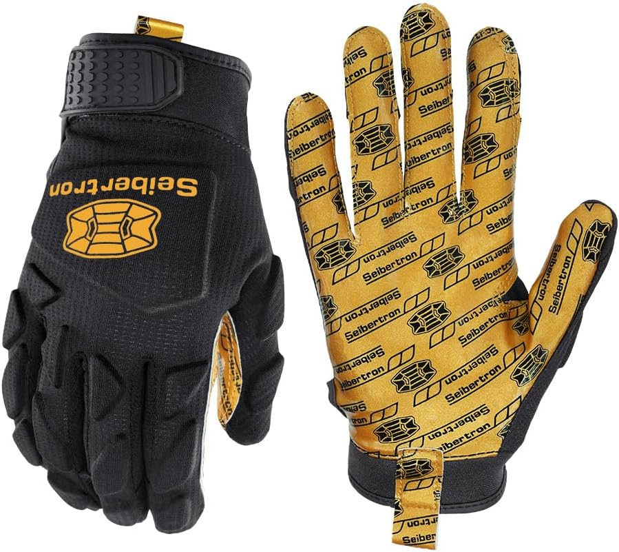 gold youth football gloves