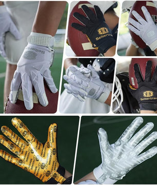 football gloves gold and white​