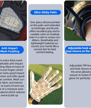 black and gold gloves football