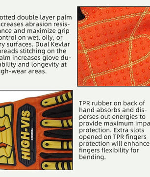 Cut-resistant gloves reinforced with Kevlar