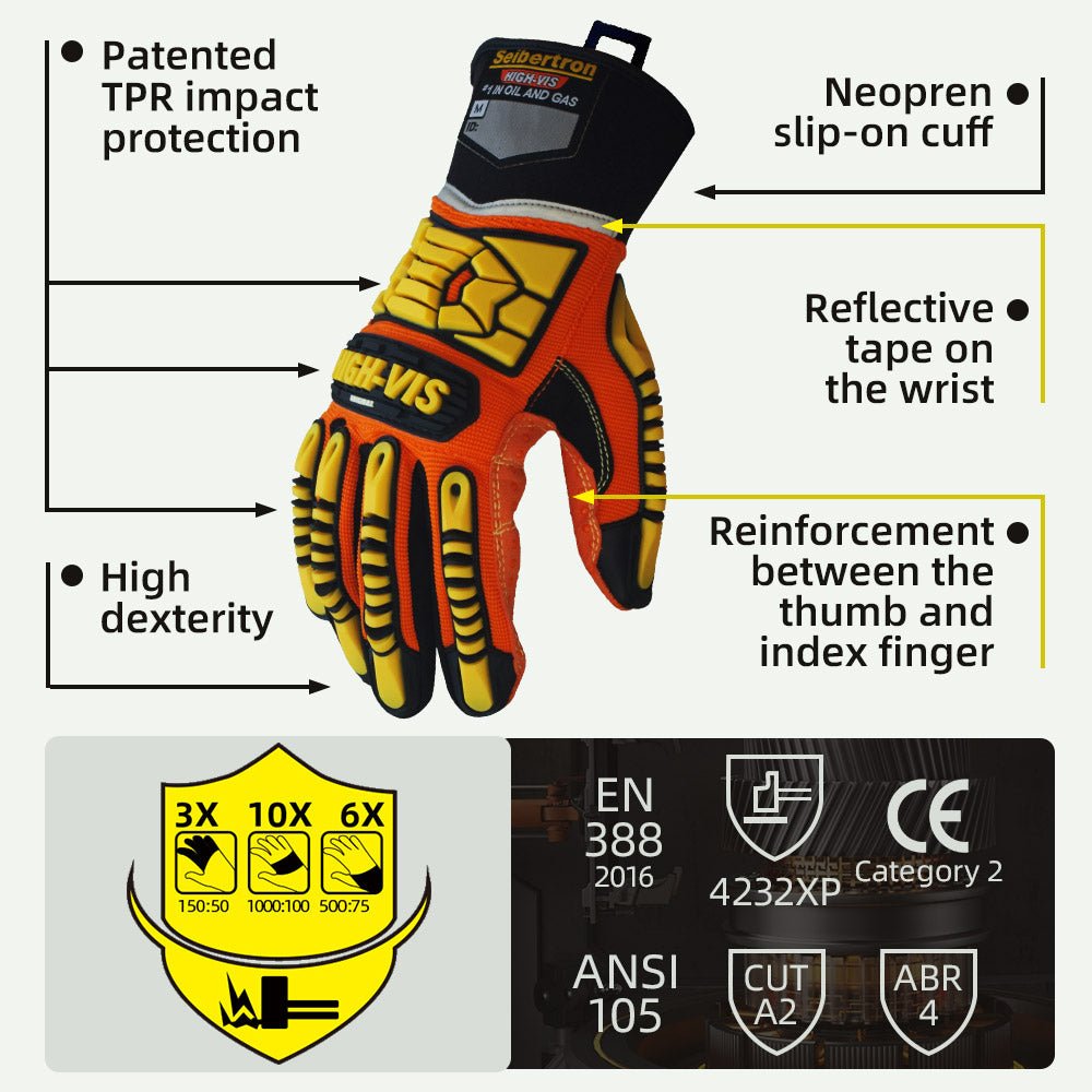 Seibertron HIGH-VIS SDX2 Anti-Impact Safety Gloves