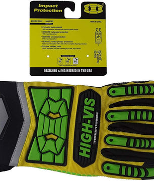 Seibertron HIGH - VIS SDXG2 Dexterity Super Grip GEL Oil & Gas Anti - Vibration Impact Protection Safety Gloves CE EN388 4131 - SeibertronSports Gloves