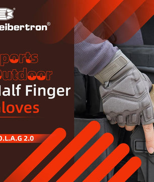 Seibertron Men Or Women XXS to XXL Fingerless/Half Finger S.O.L.A.G 2.0 Sports Outdoor Tactical Gloves - Seibertron