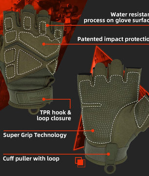 Seibertron Men Or Women XXS to XXL Fingerless/Half Finger S.O.L.A.G 2.0 Sports Outdoor Tactical Gloves - Seibertron