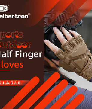 Seibertron Men Or Women XXS to XXL Fingerless/Half Finger S.O.L.A.G 2.0 Sports Outdoor Tactical Gloves - Seibertron