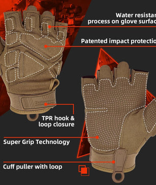 Seibertron Men Or Women XXS to XXL Fingerless/Half Finger S.O.L.A.G 2.0 Sports Outdoor Tactical Gloves - Seibertron