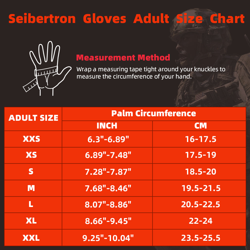 Seibertron Men Or Women XXS to XXL Fingerless/Half Finger S.O.L.A.G 2.0 Sports Outdoor Tactical Gloves - Seibertron