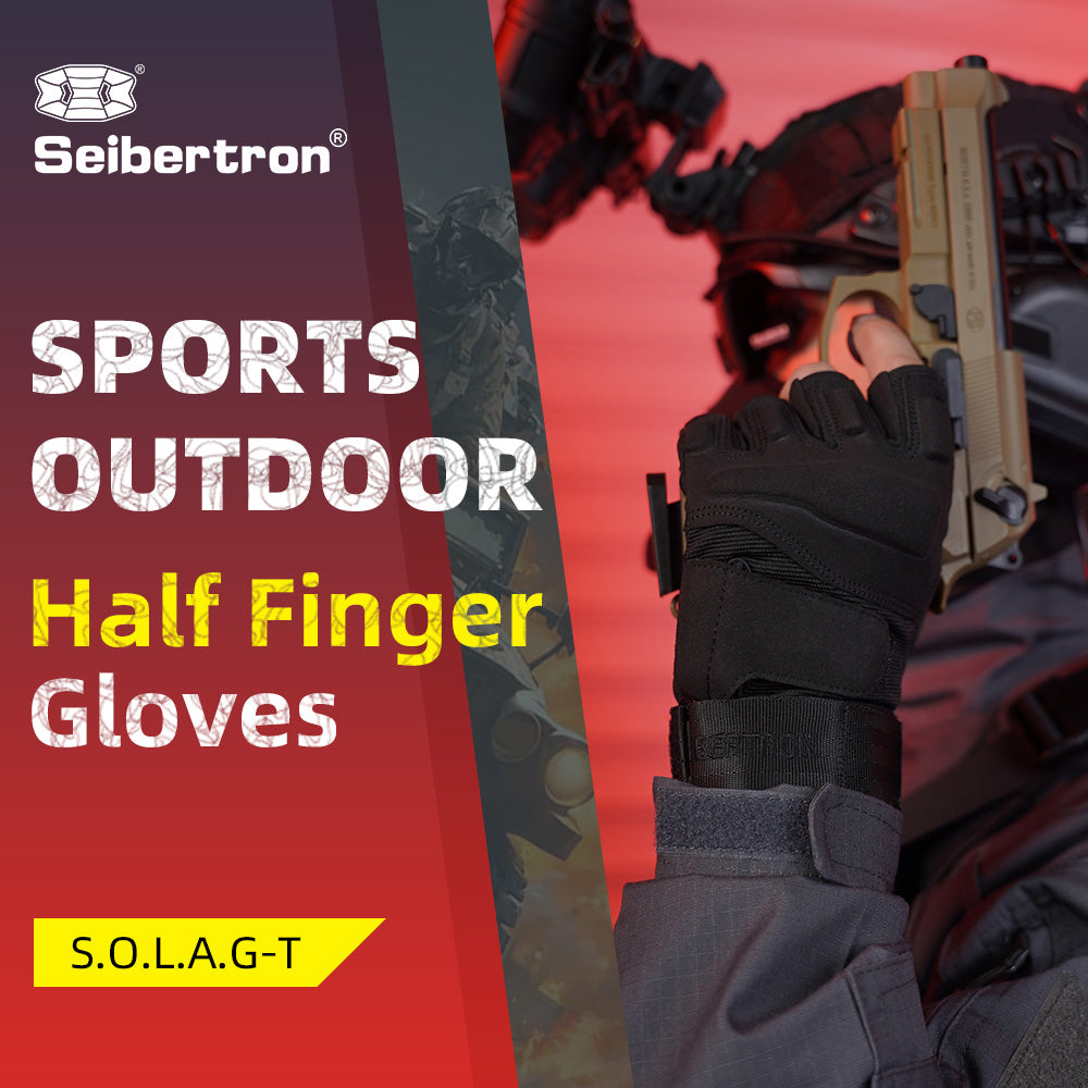 Seibertron Men Or Women XXS to XXL Fingerless/Half Finger Sports Outdoor Tactical Gloves - Seibertron