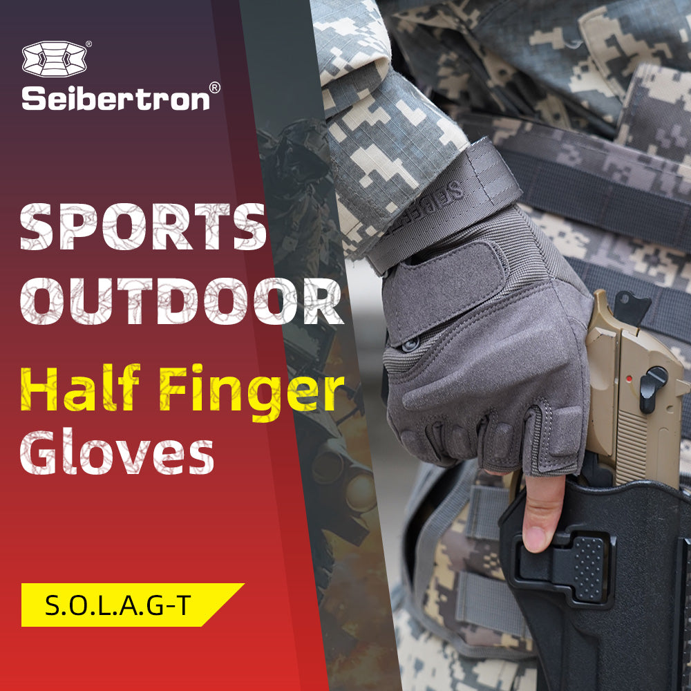 Seibertron Men Or Women XXS to XXL Fingerless/Half Finger Sports Outdoor Tactical Gloves - Seibertron