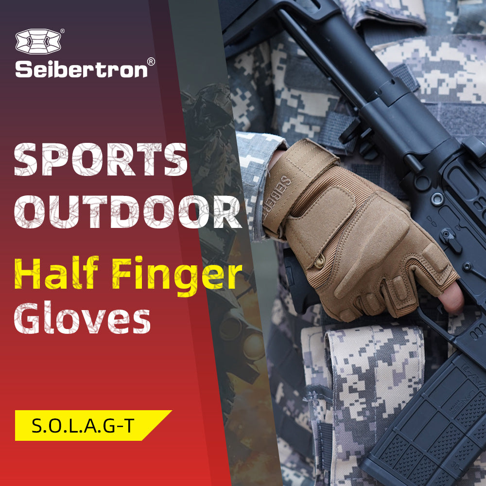 Seibertron Men Or Women XXS to XXL Fingerless/Half Finger Sports Outdoor Tactical Gloves - Seibertron