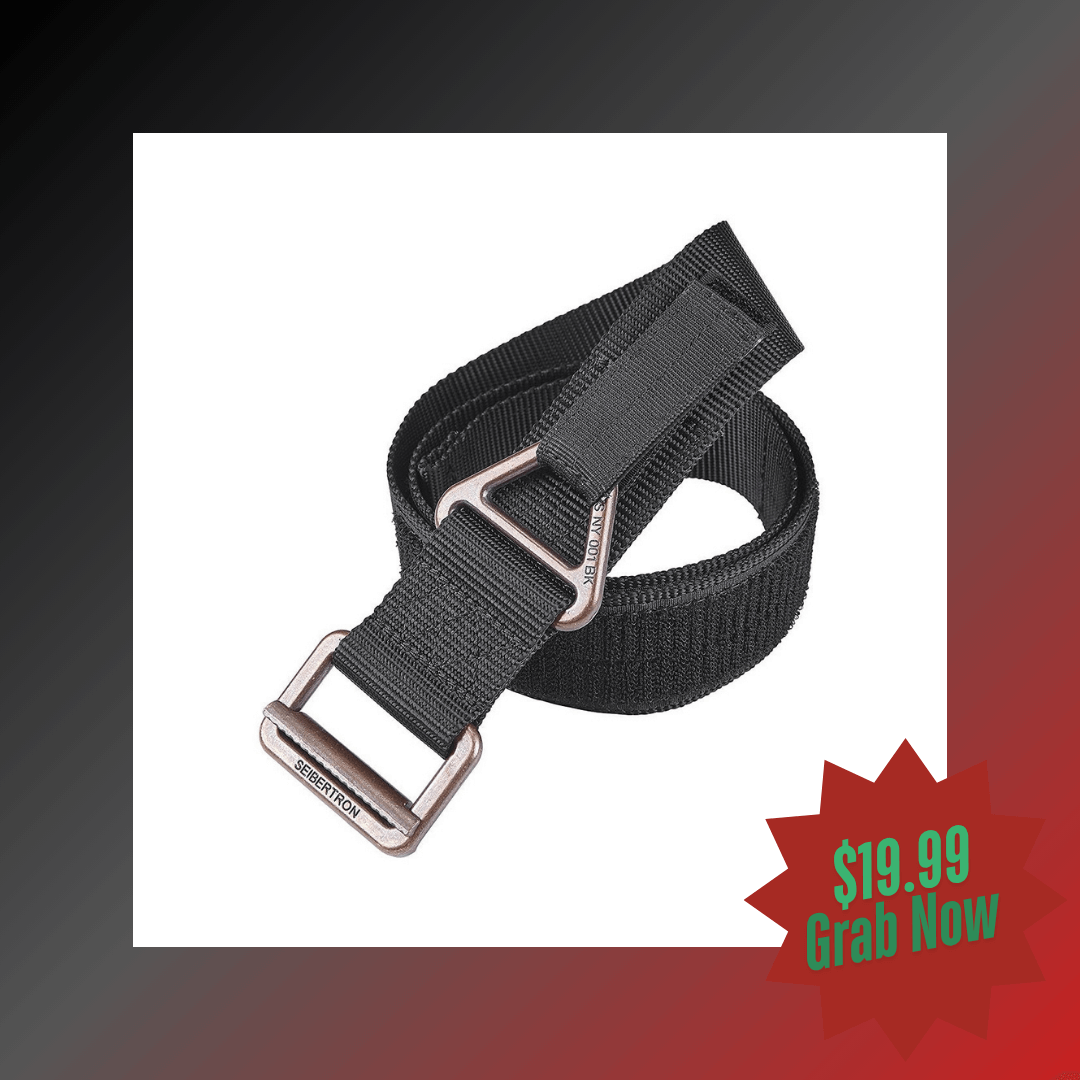 Seibertron Men's Utility TDU 1.75 Inch Nylon Tactical CQB/Rigger's Military Combat Duty Belt Metal Buckle - Seibertron