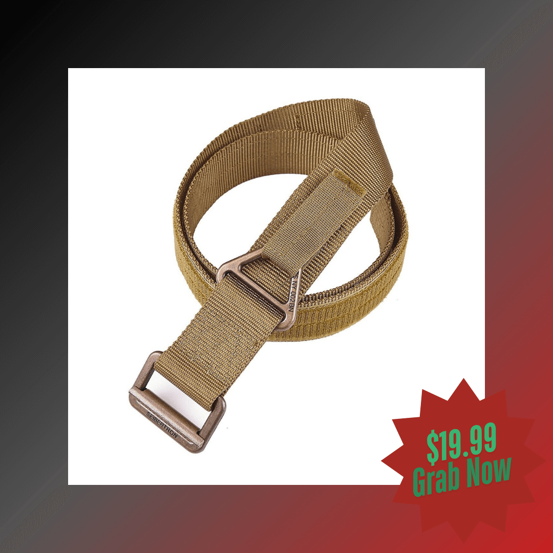 Seibertron Men's Utility TDU 1.75 Inch Nylon Tactical CQB/Rigger's Military Combat Duty Belt Metal Buckle - Seibertron